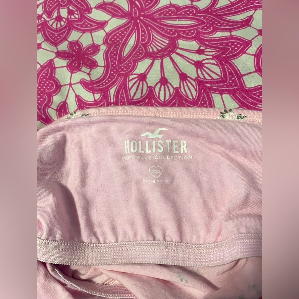 Hollister XXS Pink Tie Up Halter Top